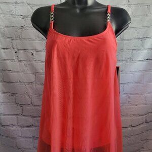 Coco Reef Classic Solids Mesh Layer Underwire Tankini Top